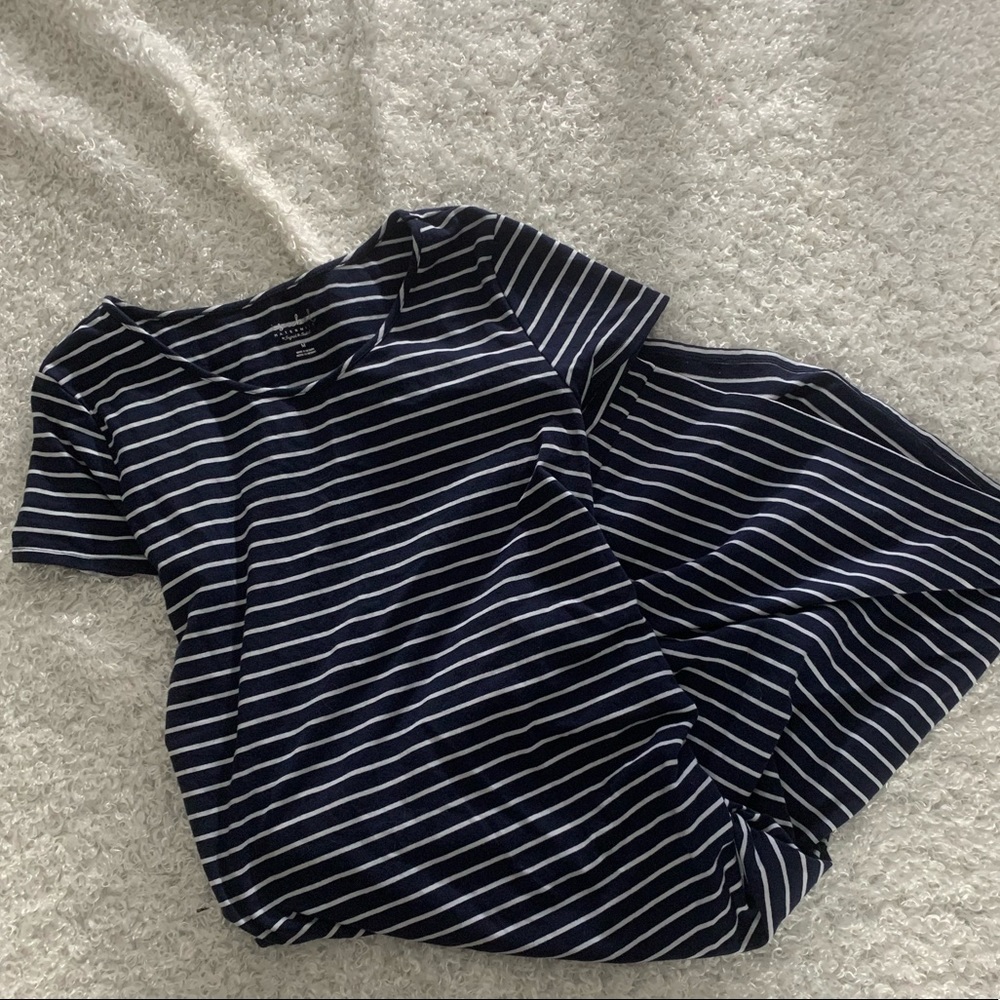 Isabel Maternity Navy Striped Dress M